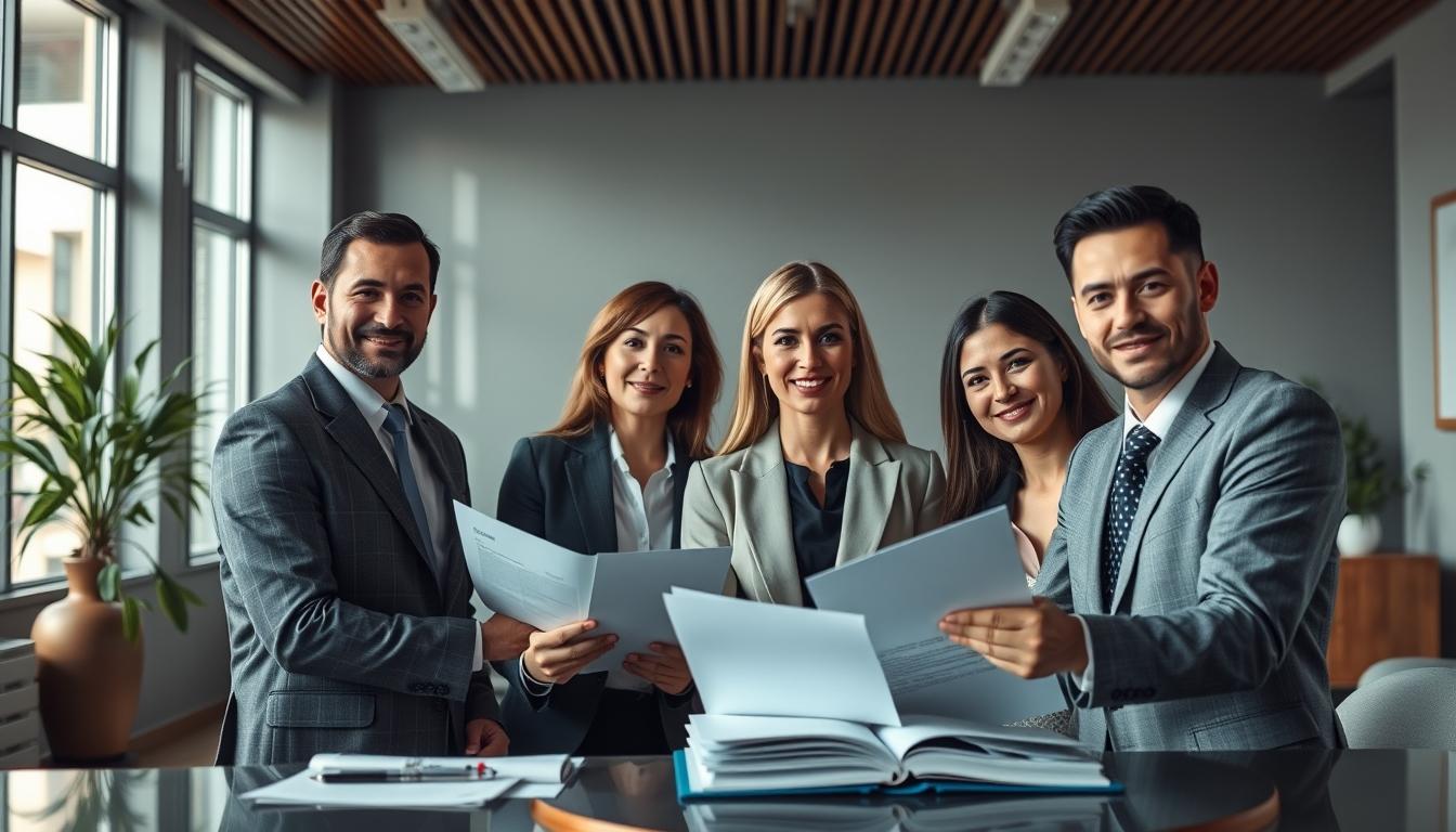 Family examining legal documents